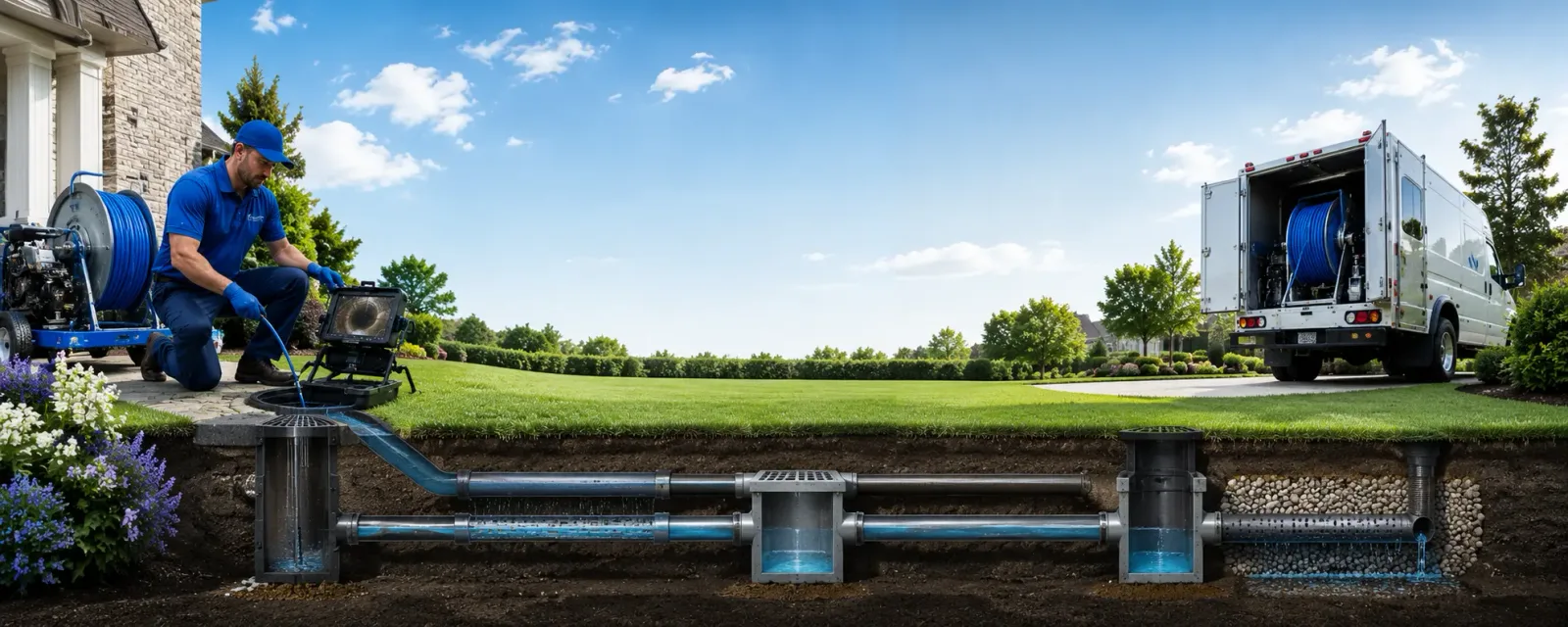 Outdoor drain cleaning information for Channing, MI